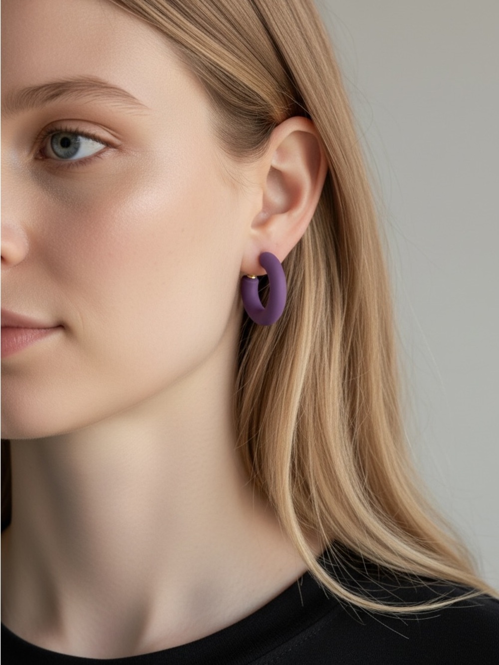 9/27 Purple Hoop Earrings - Women Jewelry